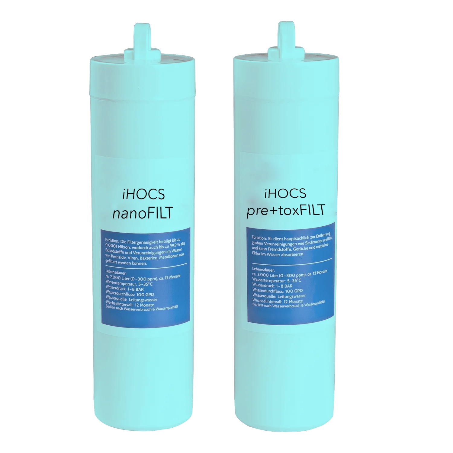 Ersatzfilter für WATERFOX Infinity iHOCS – nanoFILT und pre+toxFILT