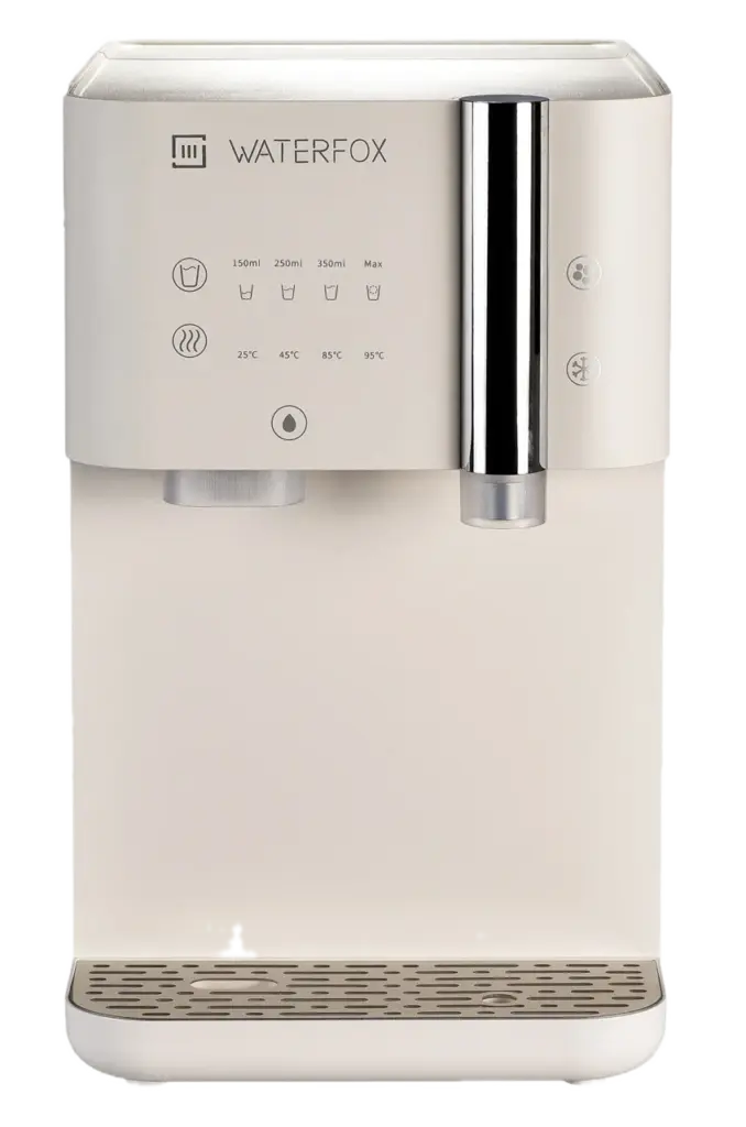 WATERFOX Infinity iHOCS Wasserspender in Weiß – heißes, kaltes und sprudelndes Wasser auf Knopfdruck.